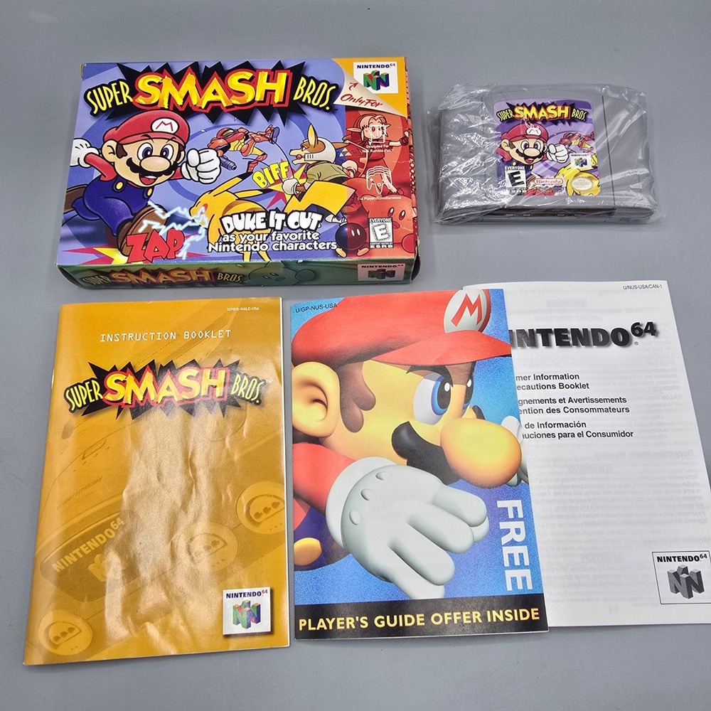 Super Smash Bros Nintendo 64 N64 CIB Complete in Box Manual NUS-NALE-USA OEM